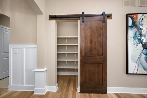 Walk in pantry with sliding door to close