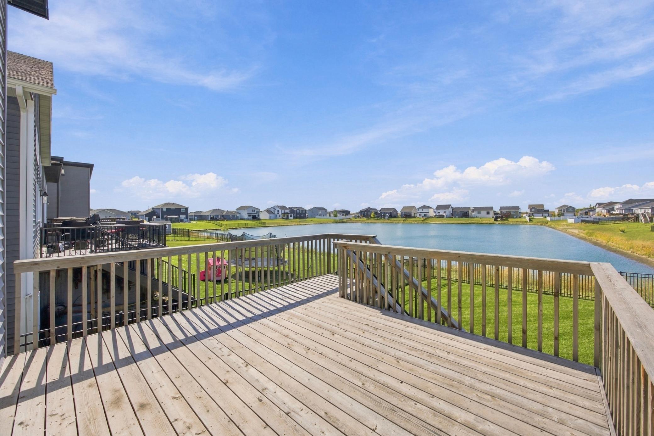 Wood Deck with Pond View