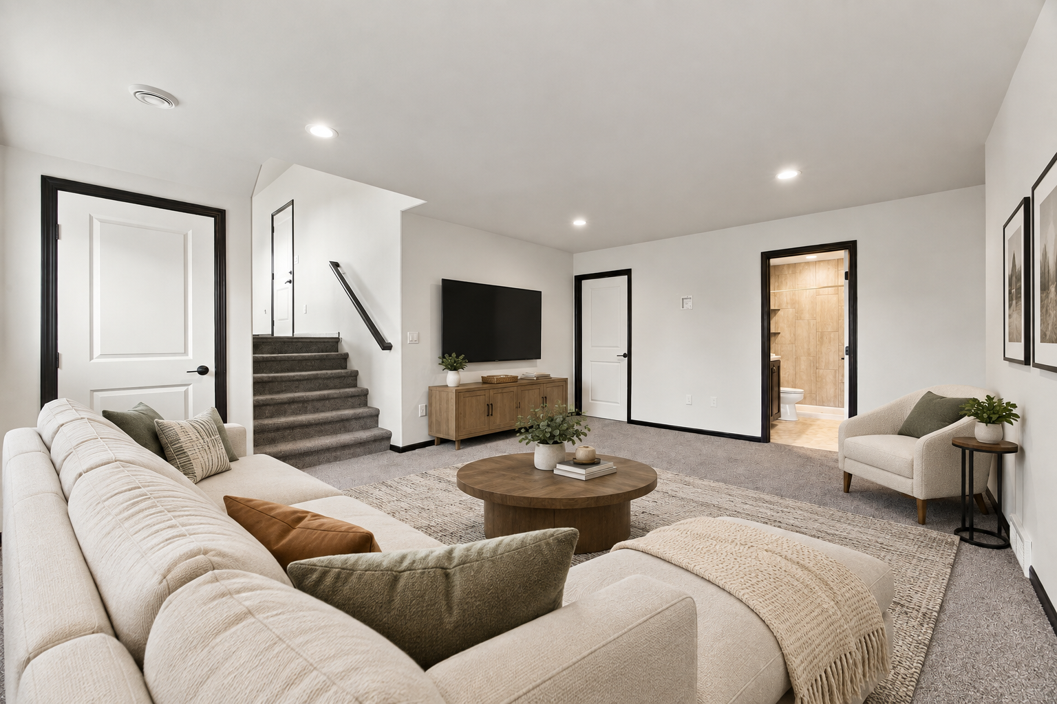 Virtually Staged Family Room