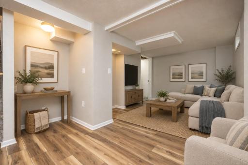 Sprawling recreation room - virtually staged