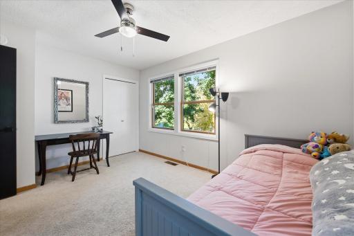 The 3rd bedroom is spacious and offers flexibility as a bedroom, home office, nursery or a hobby room.