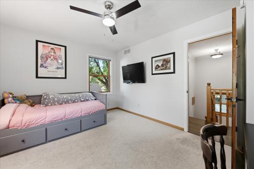 The 3rd bedroom is spacious and offers flexibility as a bedroom, home office, nursery or a hobby room.