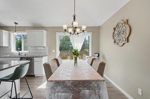 Dining room area opens to the brand new deck!