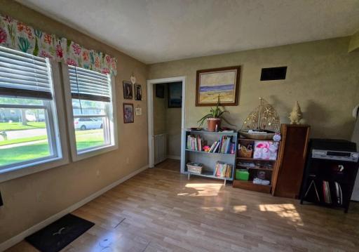 Doorway to upper level with 2 bedrooms