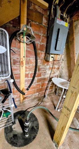 Sump pump and breaker panel