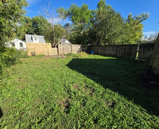 Fenced in backyard