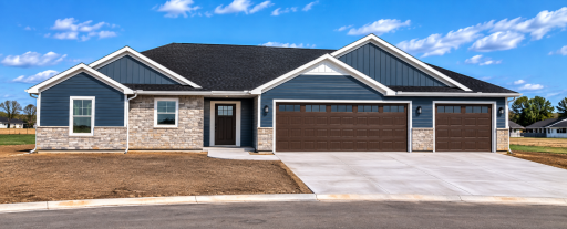 Digitally altered with yard cleaned up (no dumpster and garage doors added)