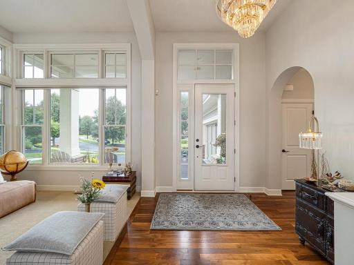 Open Foyer with 12 foot ceilings throughout the main level