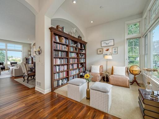 Cozy tucked away Den with built in Bookshelf