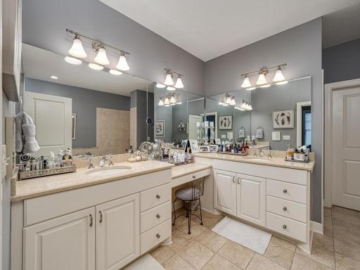 Primary Bath with Kohler dual sinks, Vanity, mirror surround