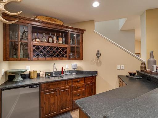 Stainless Steel Mini fridge, Glass fronted cabinets