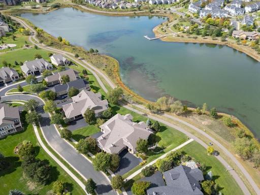 Beautiful shot of Cobblestone Lake with walking paths all the way around