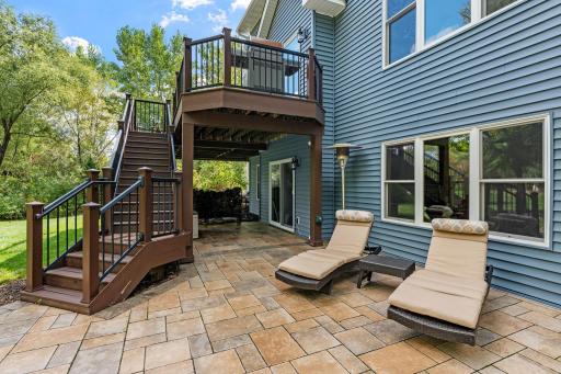 Convenient access to the lower level with a walkout and stairs leading directly down from the deck.