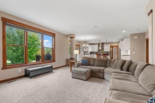 The open-concept design creates an effortless connection between the living room, dining area, and kitchenâideal for everyday living and entertaining.
