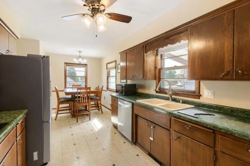 Ample cabinet and counter space make this kitchen both practical and inviting.