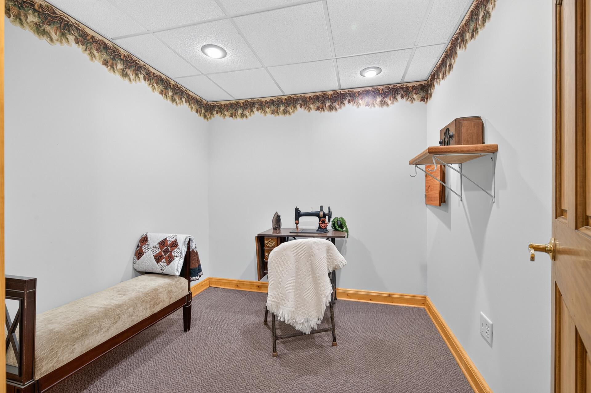 Hobby room/ office space in lower level.