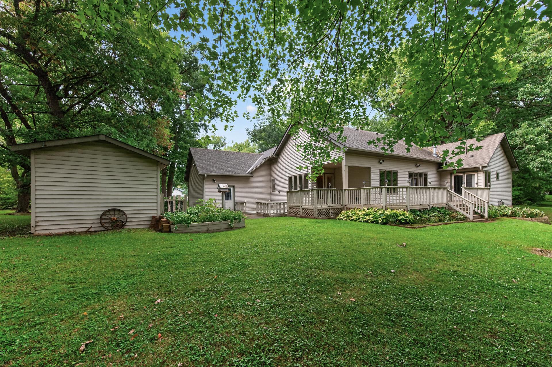 Rear of home with king sized deck.