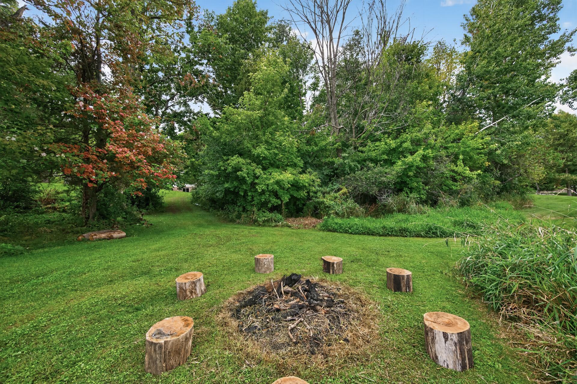 Firepit area feels secluded and private.