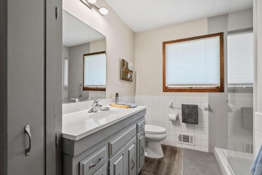 A beautifully remodeled (2021) main floor bath.