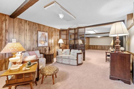 A portion of room is being used as a family room area.