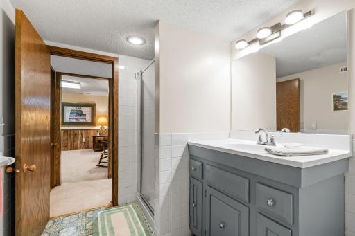 Another view of this lower level 3/4 bathroom space.