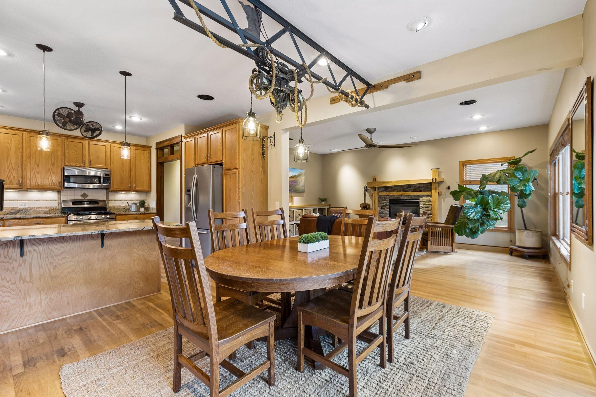 A wonderful open-concept layout connects the kitchen, dining area, and living room, creating an ideal space for everyday living and entertaining.