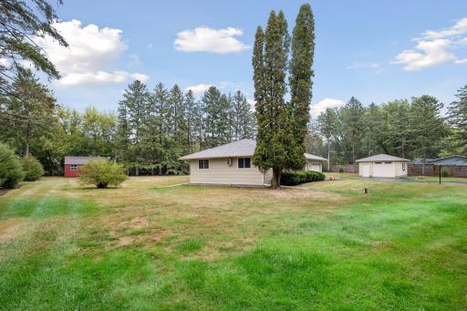 Ample lawn space, this view is from the Southwest corner of the lot