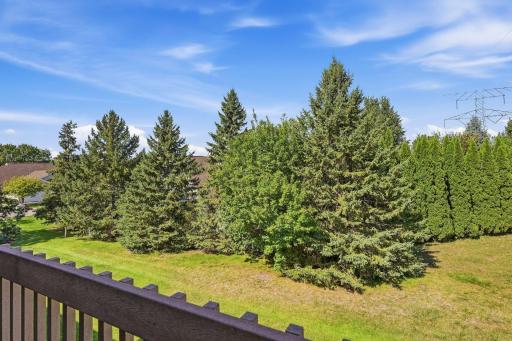 Tranquil Green Space out your sliding glass door from your kitchen!