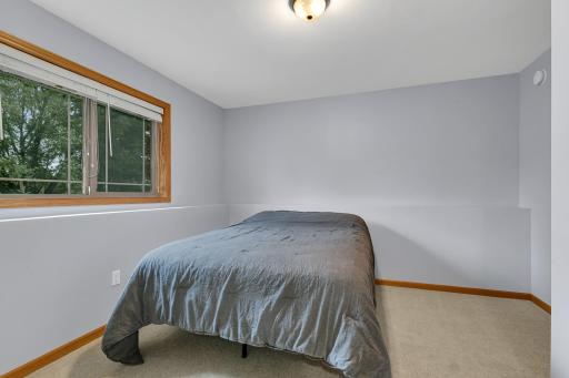 Located on the lower level, the fourth bedroom includes a 4.6' x 6.5' walk-in closet.