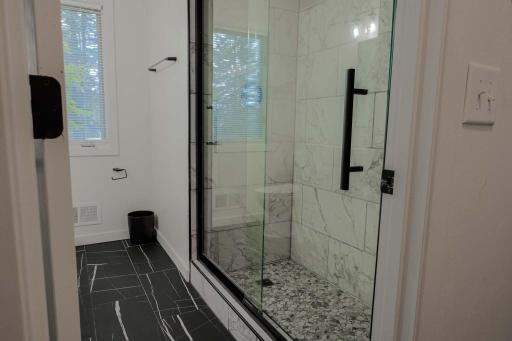 Large tiled shower