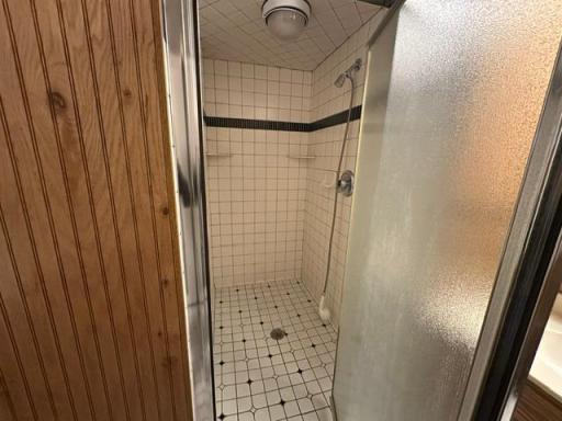 Large walk in shower in the lower level