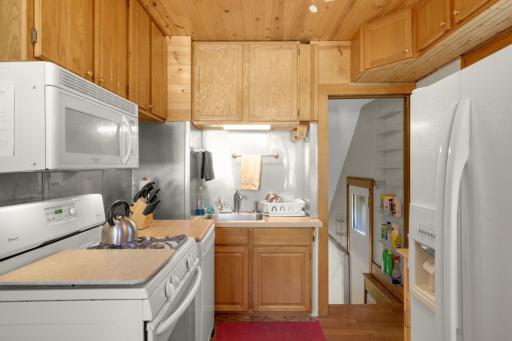 Efficient kitchen layout with generous cabinet storage