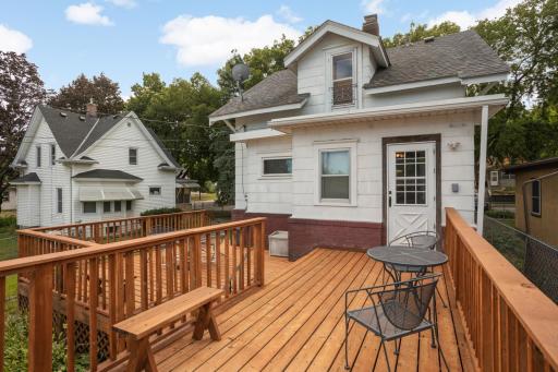 Rear exterior view showcasing the expansive multi-level deck