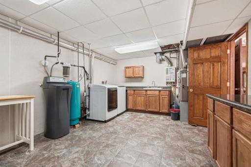 Lower level laundry room.