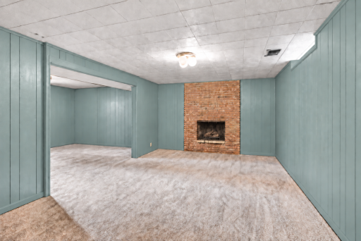 Lower level gets light from the North side windows. This photo has been digitally enhanced.