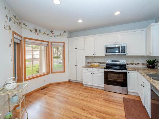 Beautiful bay window fills the space with natural light.