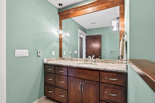 Beautiful lighting for getting ready for the day and lots of storage. Everyone gets a drawer.