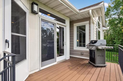 Just outside the dining area is a handy grill deck.