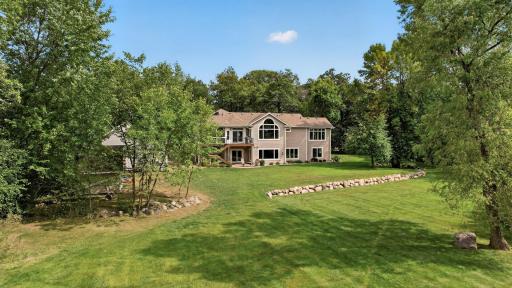 You can play lawn games on the level lot of almost 2 acres.