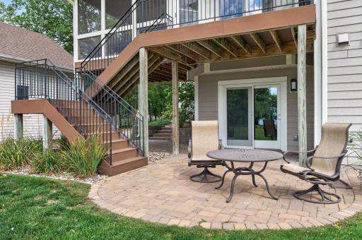 The patio on ground level is another area to sit and enjoy your morning coffee.