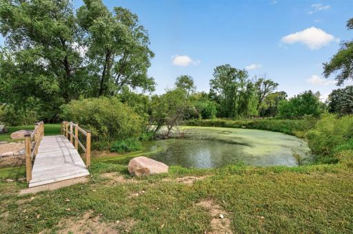 Looking back at the pond and the walking path around the south side.
