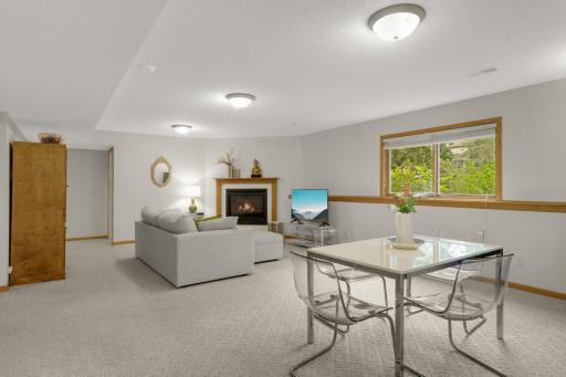 This spacious lower level gives you room to create separate areas for relaxing, game nights, hobbies or casual diningâall in one space.