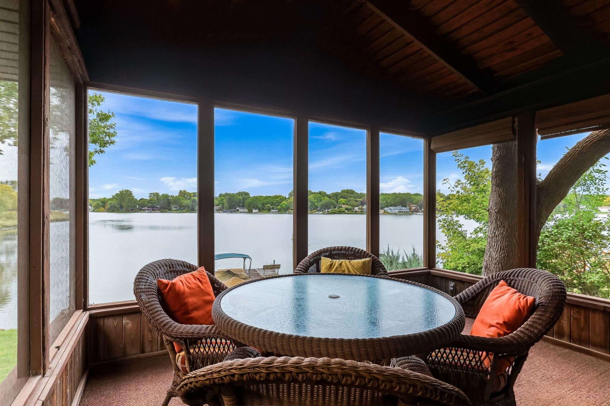 The screened porch is a favorite spot for slowing things down