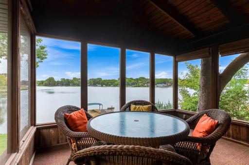 The screened porch is a favorite spot for slowing things down