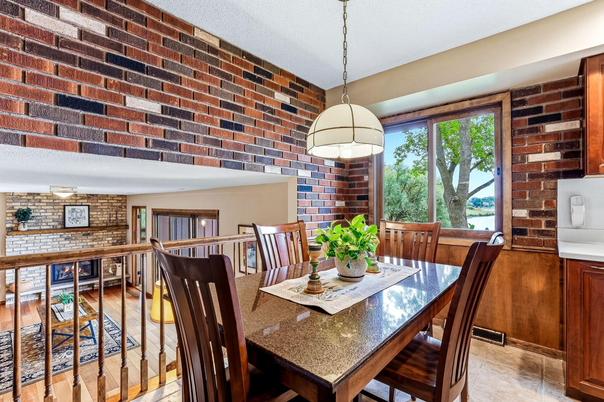 Informal kitchen dining area overlooking the family room