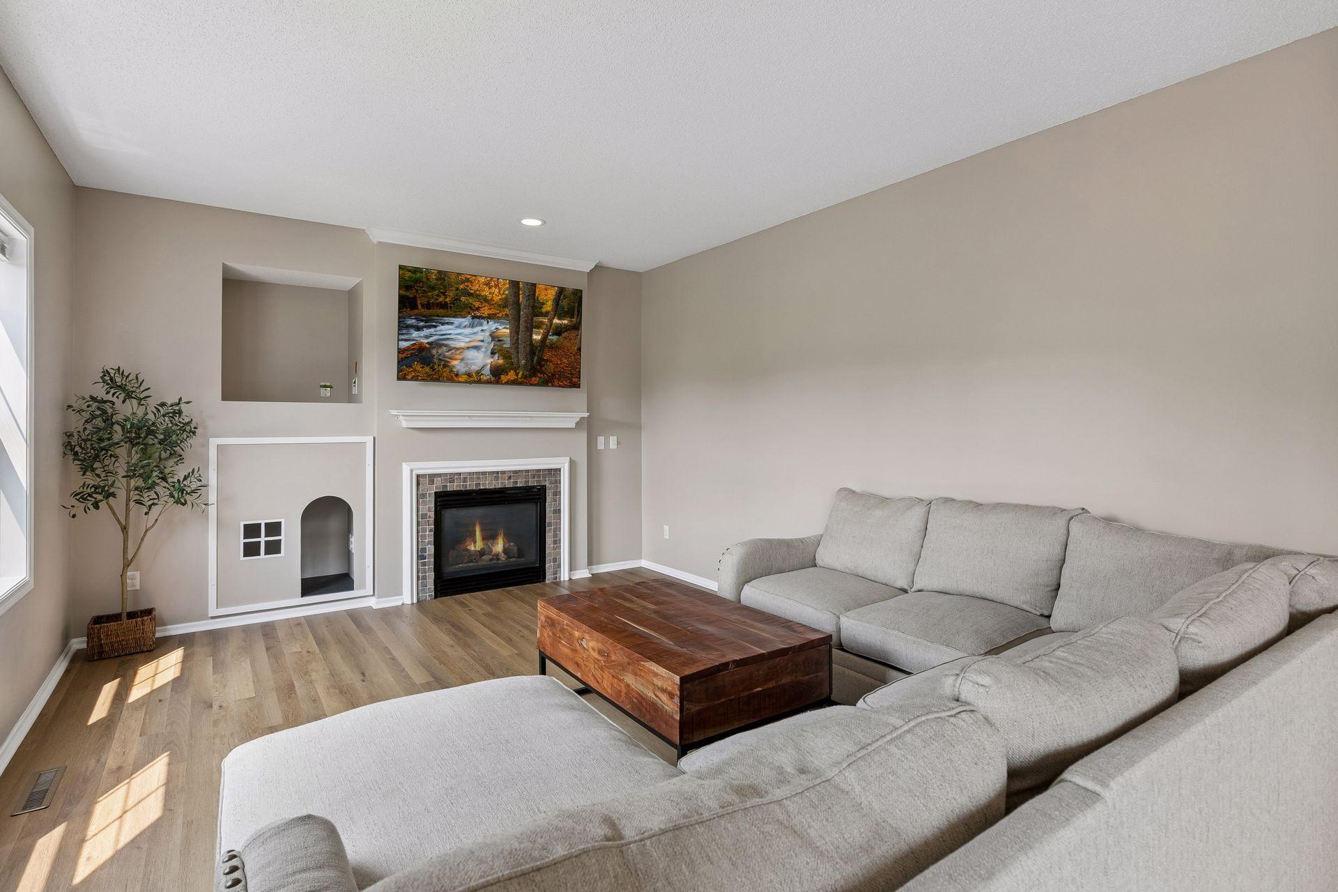 Huge living room off the kitchen/dining area