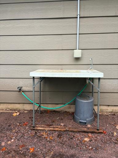 water at garage, clean your fish and throw them on the fire!
