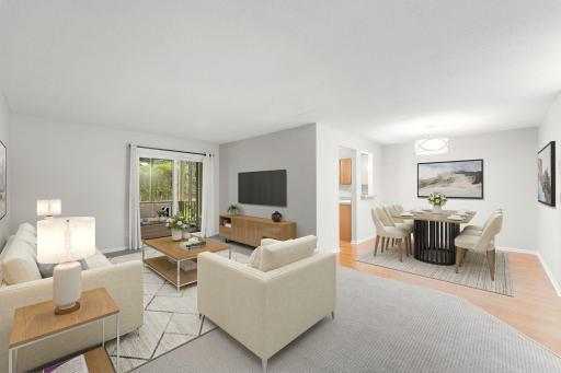 Virtually Staged - Living Room / Dining Room