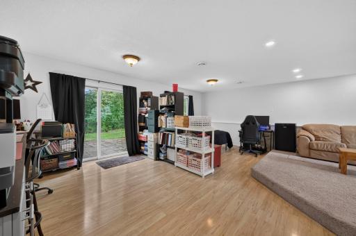 Walk into the lower level and you'll find a large living room and flex room area.