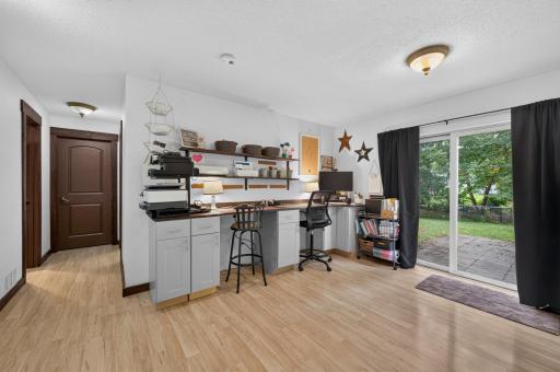 Built in desk area when you walk into the lower level.